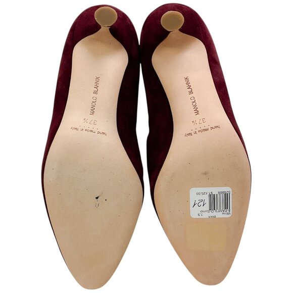 Manolo Blahnik Dark Red Suede Pamfilo 90 Boots - Picture 7 of 12